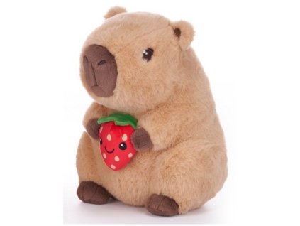 Plyšák kapybara s jahodou 22cm