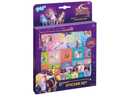 Dárkový box se samolepkami Jednorožčí akademie