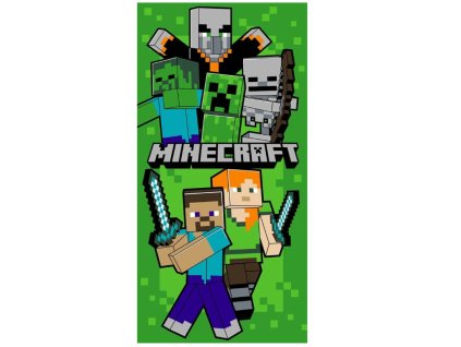 Osuška Minecraft zelená 70x140cm