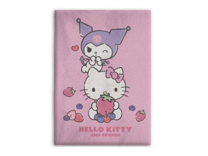 Flísová deka Hello Kitty s ovocem