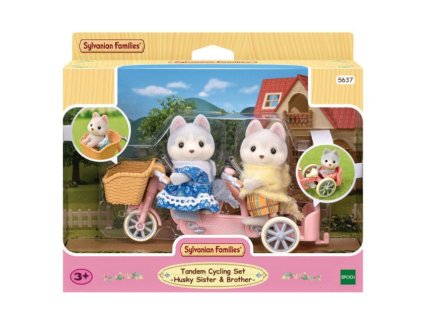 Sylvanian Families 5637 Tandemové kolo pro Husky sourozence