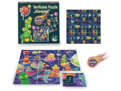 Minipuzzle Space Adventure 2v1 7x7cm