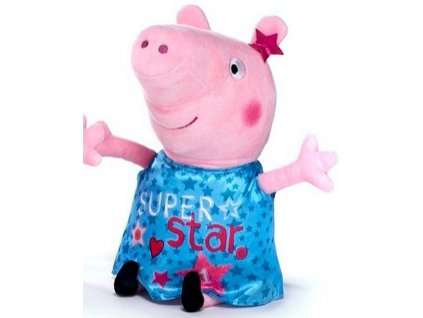 Plyšák Prasátko Peppa modré šaty 30cm
