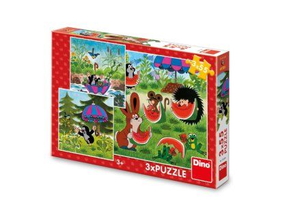 Puzzle Krteček a paraplíčko 3x55dílků