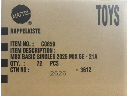 Sada autíček Matchbox 2025 Mix 5E 21A 72ks