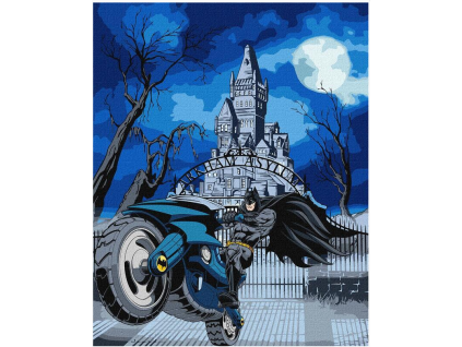 Malování podle čísel Batman s motorkou 40x50cm