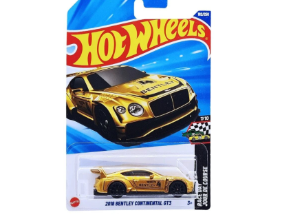 Hot Wheels 2018 Bentley Continental GT3 zlaté