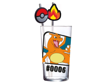 Sklenice s brčkem Pokémon Charizard 480ml