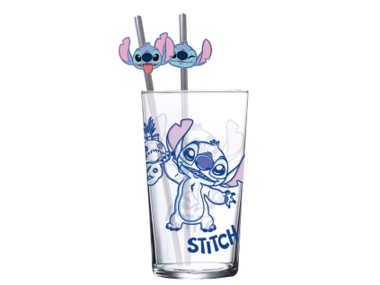 Sklenice s brčkem Stitch 485ml