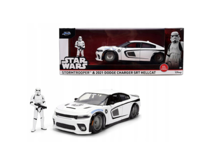 Auto Star Wars s figurkou Stormtrooper 2021 Dodge Charger SRT Hellcat 1