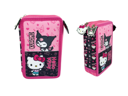 Třípatrový penál Hello Kitty a Kuromi