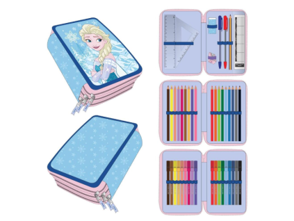 Penál Disney Elsa třípatrový s výbavou