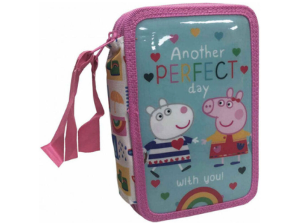 Penál Prasátko Peppa třípatrový s výbavou