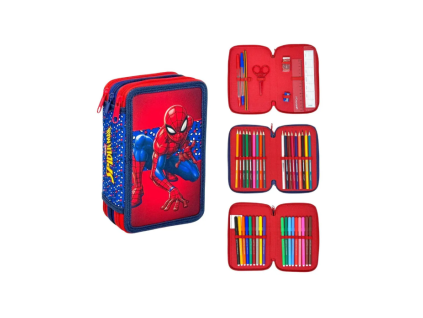 Penál Spider man třípatrový s výbavou