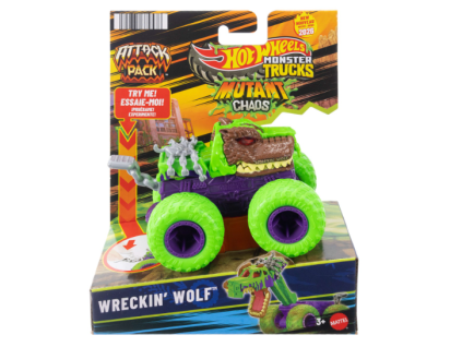 Hot Wheels Monster Trucks Attack Pack Wreckin Wolf