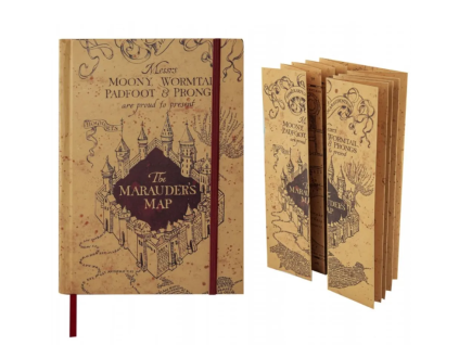 Zápisník A5 Harry Potter Pobertův plán s mapou