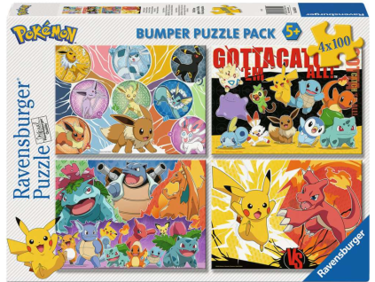 Puzzle Pokémon 4x100dílků