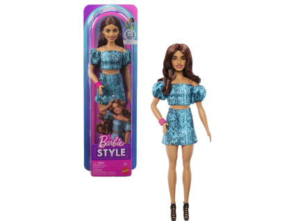 Barbie Style Brunetka hadí potisk