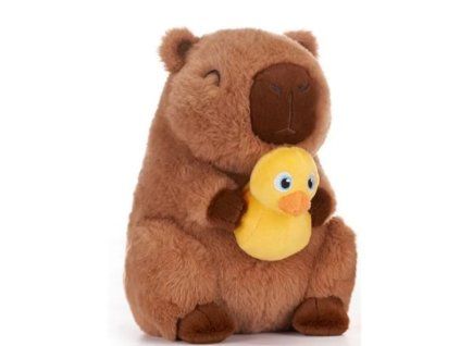 Plyšák Kapybara s kachnou hnědá 25cm