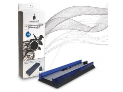 pc and video games games ps4 spartan gear black console vertical stand with hub and blue light