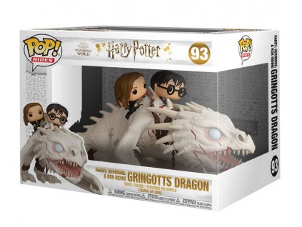 Funko POP! 93 Rides Harry Potter Harry Hermione and Ron Riding Gringotts Dragon