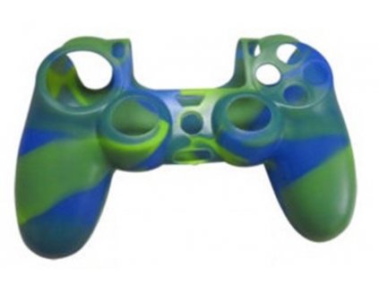 PS4 silikonový obal na ovladač kamufláž modrožlutozelený