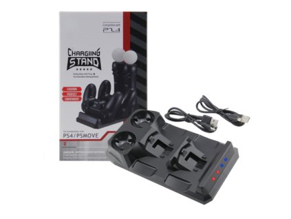 PS4 Nabíjecí dokovací stanice 4v1 pro PS4 a Move ovladače KJH