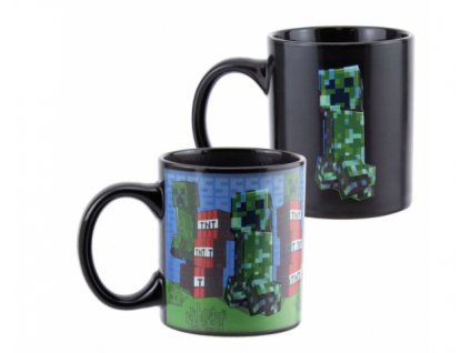 Merch Měnící hrnek Minecraft Creeper