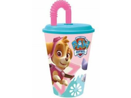 Merch Plastový kelímek s brčkem Paw Patrol Skye a Everest