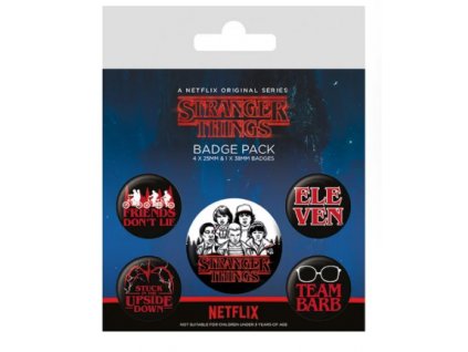 Merch Odznáčky Stranger Things Pin Back Buttons 5 Pack Characters