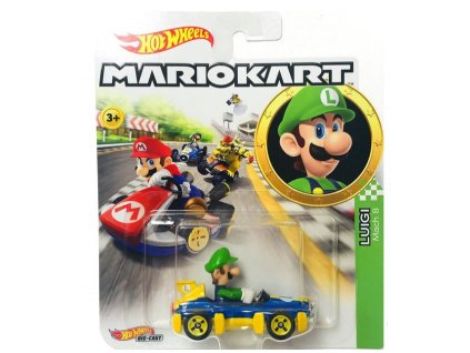 Toys Mario Kart Hot Wheels Diecast Vehicle Luigi 8 cm