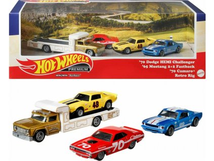 Toys Hot Wheels Premium Set 70 Dodge HEMI Challenger 65 Mustang 70 Camaro