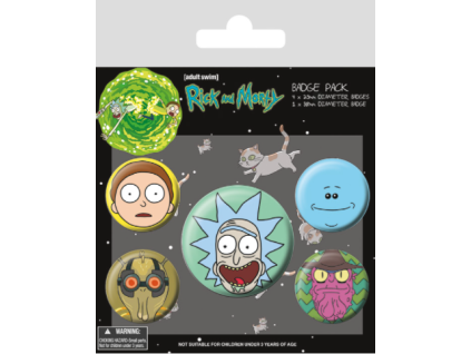 Merch Odznaky Rick and Morty Rick Crazy Smile