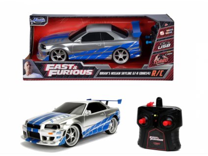 Toys Auto Fast and Furious Brians Nissan Skyline GTR RC
