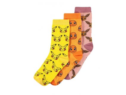 Merch Ponožky Pokémon Crew Socks 3 Pack (39 42)