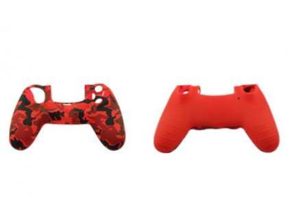 PS4 Silikonový obal na ovladač Kamufláž červený