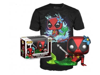 Merch Funko Set Mermaid Deadpool Figurka a tričko vel. L