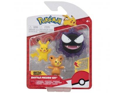 Toys Figurka Pokémon 3 pack Teddiursa Pikachu Gastly 5cm