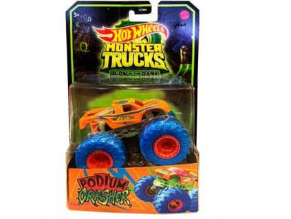 Toys Hot Wheels Monster Trucks Glow In The Dark Podium Crasher