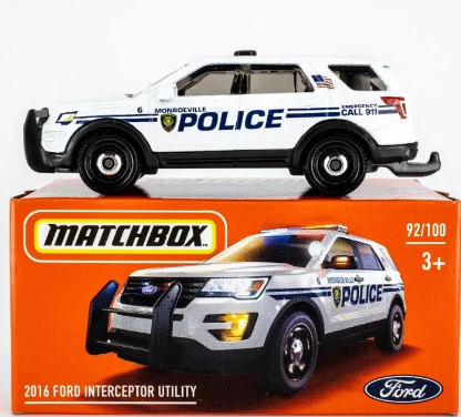 Matchbox Ford Interceptor Utility 2016 – NYPD Police – Scala 95/100 – Serie 2022 Colore Bianco