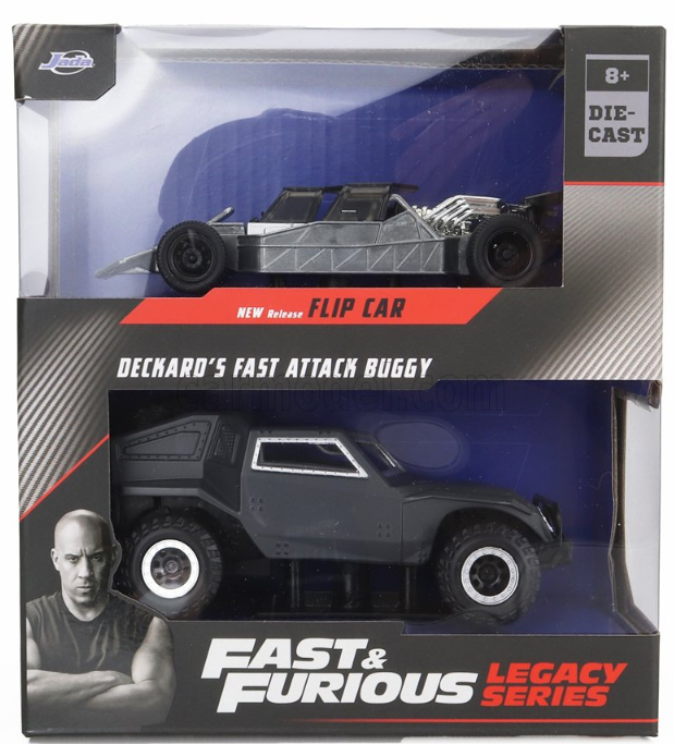 Twin Pack Fast and Furious Flip car and Deckards Fast Attack Buggy 132