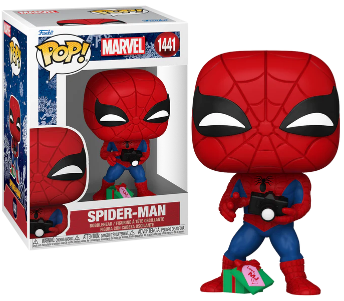Funko Pop! 1441 Marvel Holiday SpiderMan With Open Gift