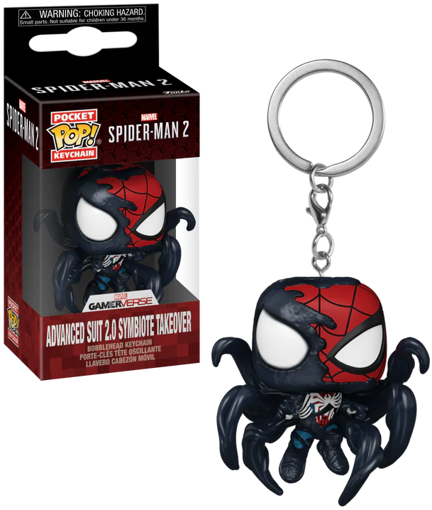 Klíčenka Funko Pocket Pop! Marvel SpiderMan 2 Advanced Suit 2.0 Symbiote Takeover