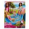 Barbie s bazénem a skluzavkou