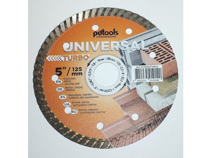 Diamantový řezný kotouč125 2,2 8 22,2 Turbo  UNIVERSAL PDTOOLS SUPERABRASIVES