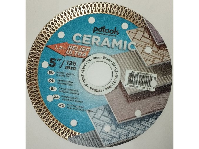 DIAMANTOVÝ ŘEZNÝ KOTOUČ  125 1,2 10 22,2 RELIEF ULTRA  PDTOOLS SUPERABRASIVES