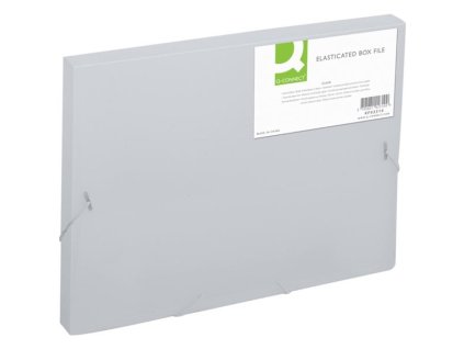 Box na spisy Q-C A4 s gumič, transp. mléčná 2,5cm