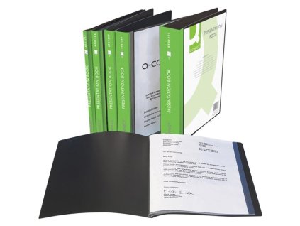 Katalogová kniha Q-Connect A4, 100 kapes, černá