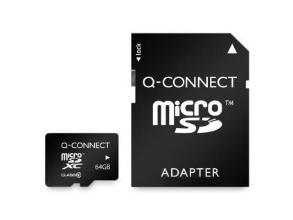 Paměťová karta Q-C - Micro SDXC, SD adaptér, 64GB