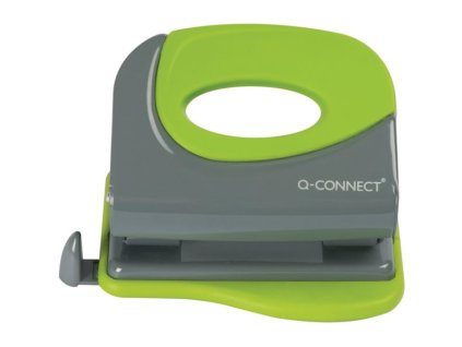 Děrovačka Q-Connect, 20 listů, šedá/zelená